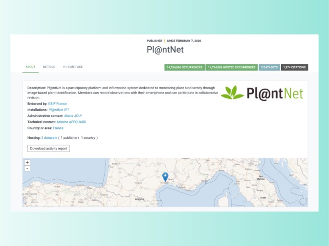 GeoPl@ntNet, a web platform to explore biodiversity indicators at EU scale